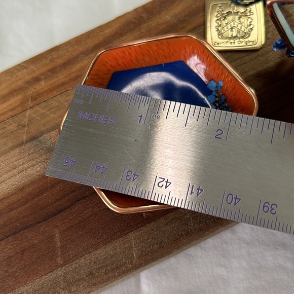 iris tea cup saucer hand painted enamel gold metal hang tag numbered edition - Picture 10 of 16